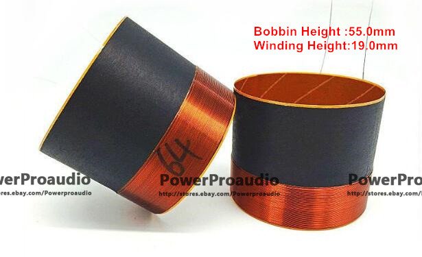 2 pcs replacement Voice Coil 64.5mm woofer loudspeaker 8 Ohm