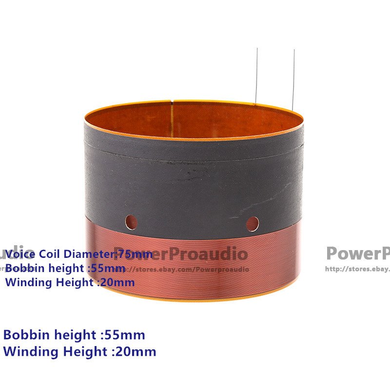 2 pcs replacement Voice Coil 75mm woofer loudspeaker 8 Ohm
