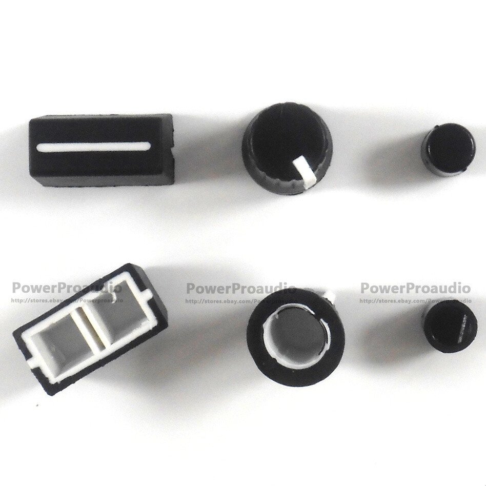 20PCS Rotary Knob+20PCS Fader Cap For Rane Mixer TTM 57 61 62 64 68 (Black)