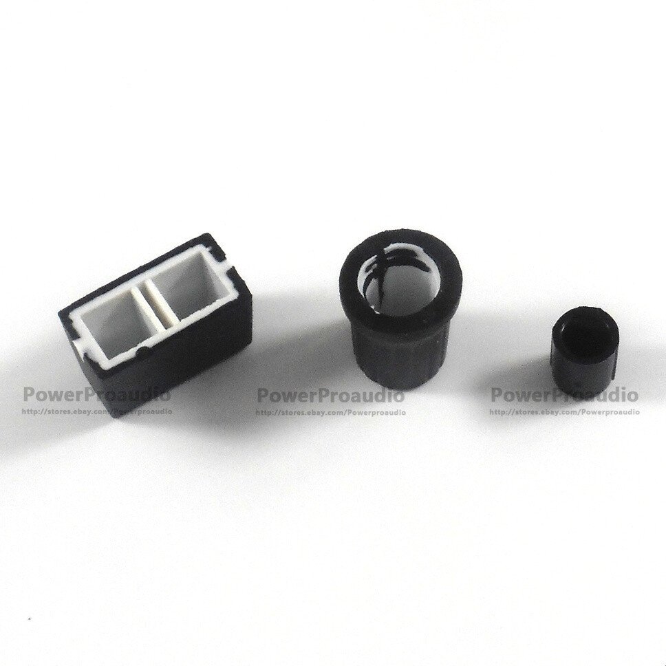 2PCS Rotary Knob+2PCS Fader Cap For Rane Mixer TTM 57 61 62 64 68 (Black) - 图片 2
