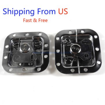 2pcs Chrome Small Butterfly Latches (Split Dish,Padlock) For ATA Road Cases US