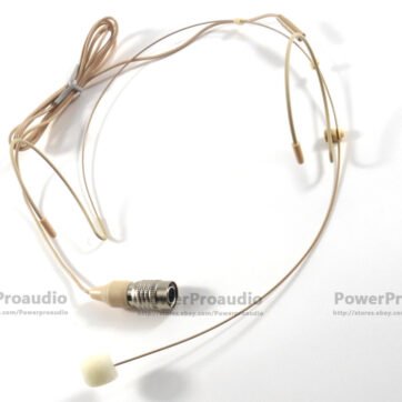 Beige Dual ear hook Headset Head Microphone For Audio Technica Wireless 4Pin