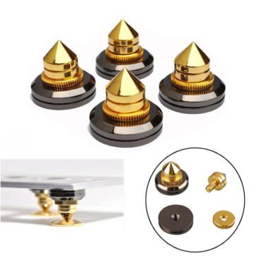 4 sets Gold Speaker Spikes Subwoofer Spikes Isolation CD Amplifier Turntable Pad